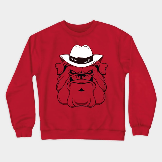 Tough Dog Bulldog Crewneck Sweatshirt by mutarek